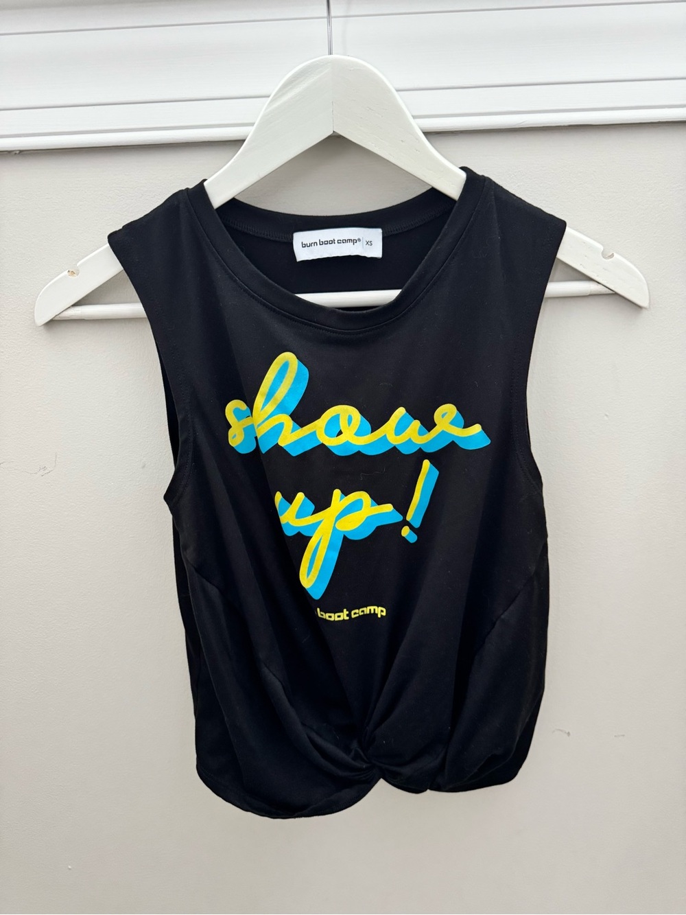 Burn Boot Camp XS Cropped Twist Front Tank